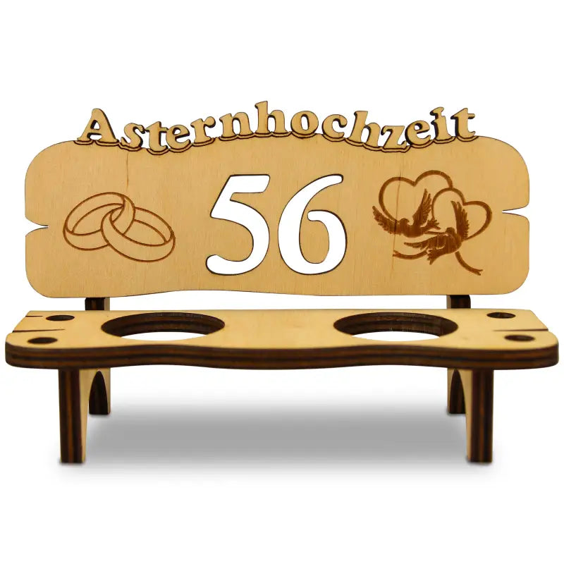 Holz Schnapsbank mit Gravur als Hochzeits- oder Jubiläumsgeschenk