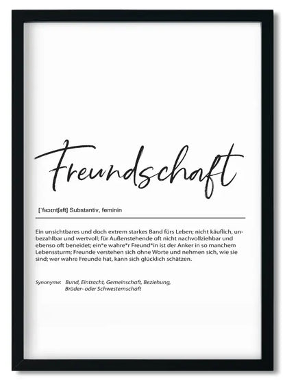 Gerahmtes Bruder Spruchposter im Handlettering Stil mit deutschem Text für beste Freundin