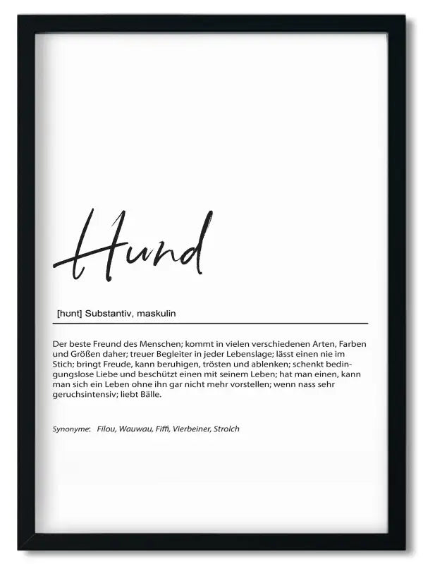 Gerahmtes Bruder Spruchposter im Handlettering Stil mit deutschem Text für beste Freundin