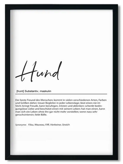 Gerahmtes Bruder Spruchposter im Handlettering Stil mit deutschem Text für beste Freundin