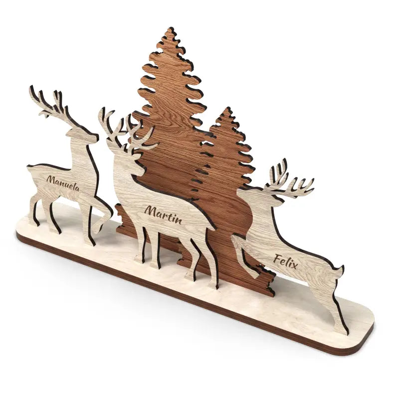 Urhome Hirsch Aufsteller als Holzdeko mit Rentiernamen, perfekt für Weihnachten